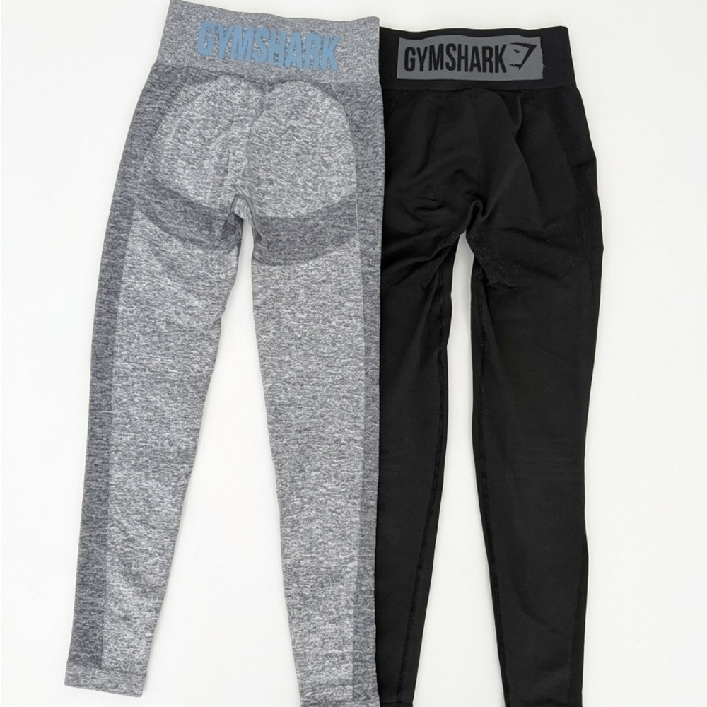 Gymshark Legacy Seamless Leggings Set | Women’s Small | Grey and Black Contour